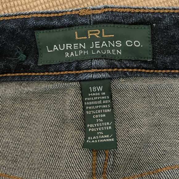 18 W Lauren Ralph Lauren Classic Blue Women's Jeans Modern-Straight Curvy - Picture 2 of 16